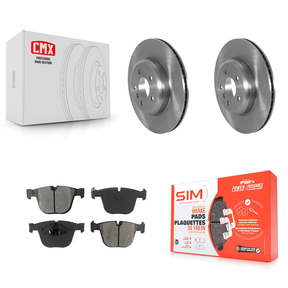 Rear Disc Brake Rotors And Semi-Metallic Pads Kit For BMW 740Li 740i 535i GT xDrive ActiveHybrid 7 K8S-103609