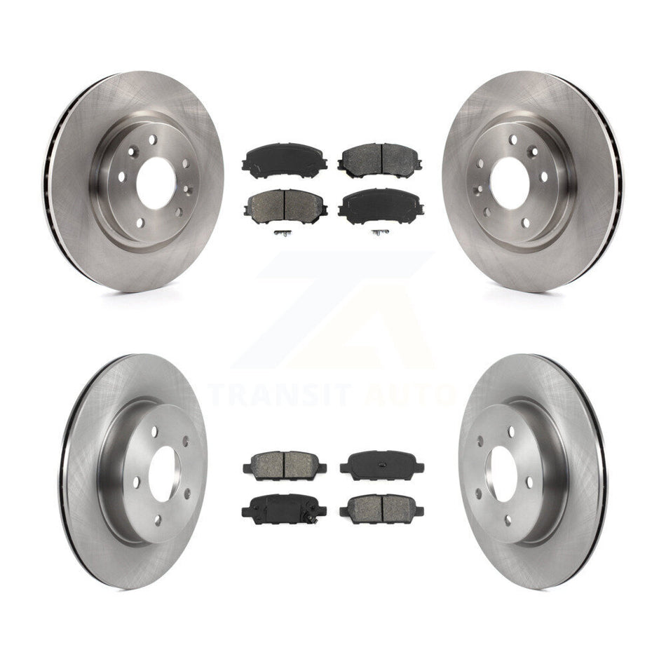 Front Rear Disc Brake Rotors And Semi-Metallic Pads Kit For 2019-2019 Nissan Rogue Sport Qashqai With Manual Parking SL K8S-103610