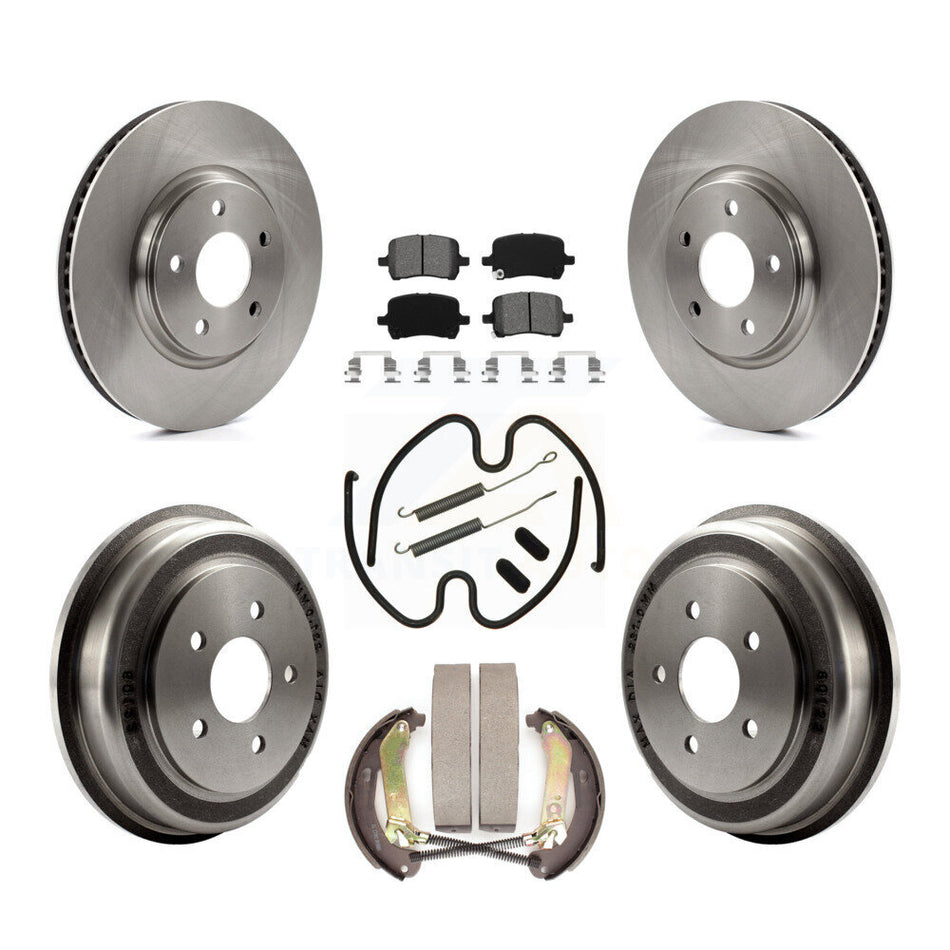 Front Rear Disc Brake Rotors Semi-Metallic Pads And Drum Kit (7Pc) For Chevrolet Malibu K8S-103615