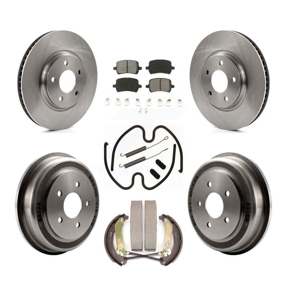 Front Rear Disc Brake Rotors Semi-Metallic Pads And Drum Kit (7Pc) For Chevrolet Malibu K8S-103616