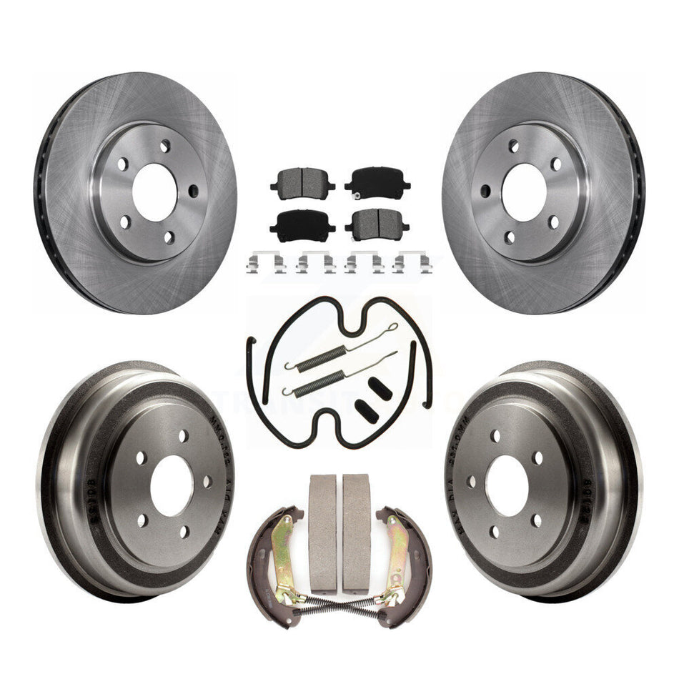 Front Rear Disc Brake Rotors Semi-Metallic Pads And Drum Kit (7Pc) For Chevrolet Malibu K8S-103618