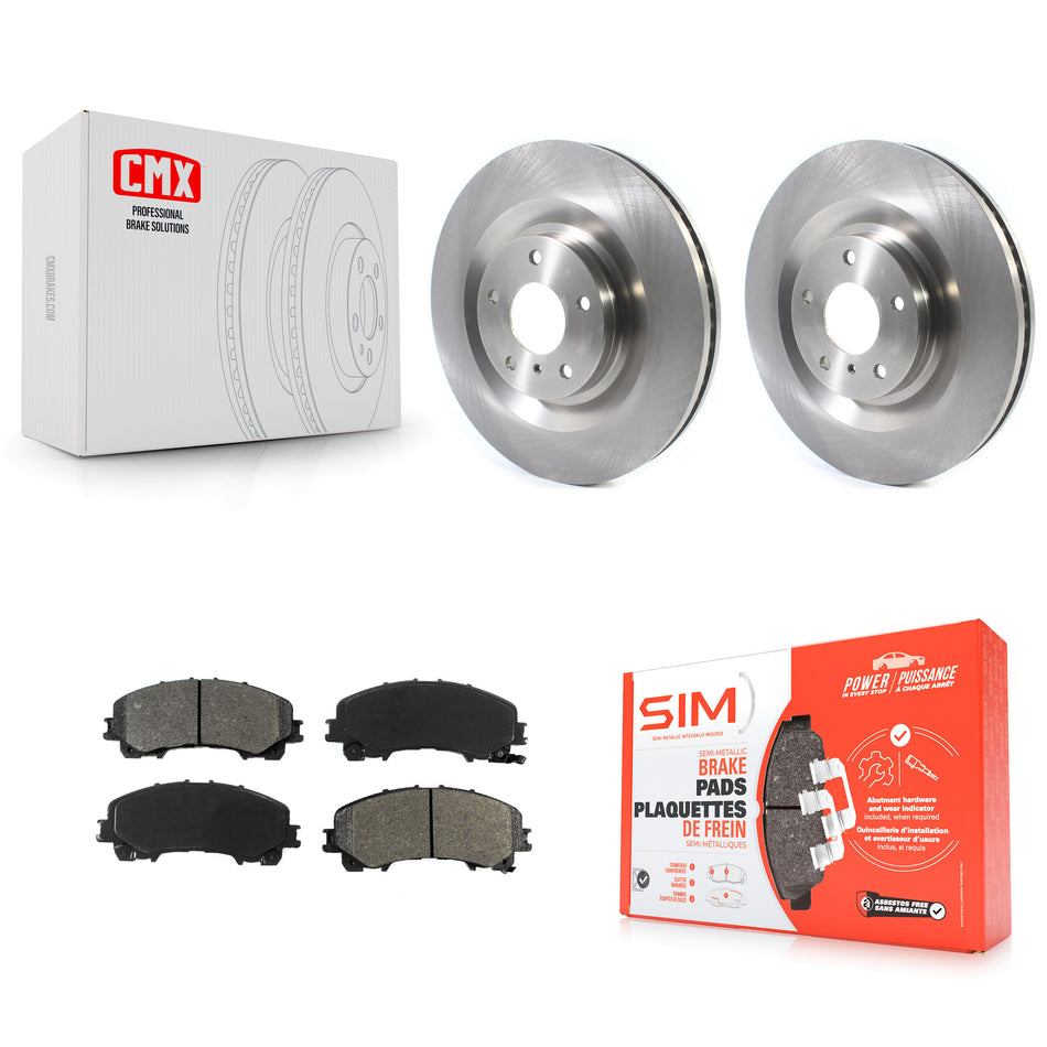 Front Disc Brake Rotors And Semi-Metallic Pads Kit For INFINITI QX50 QX55 K8S-103634