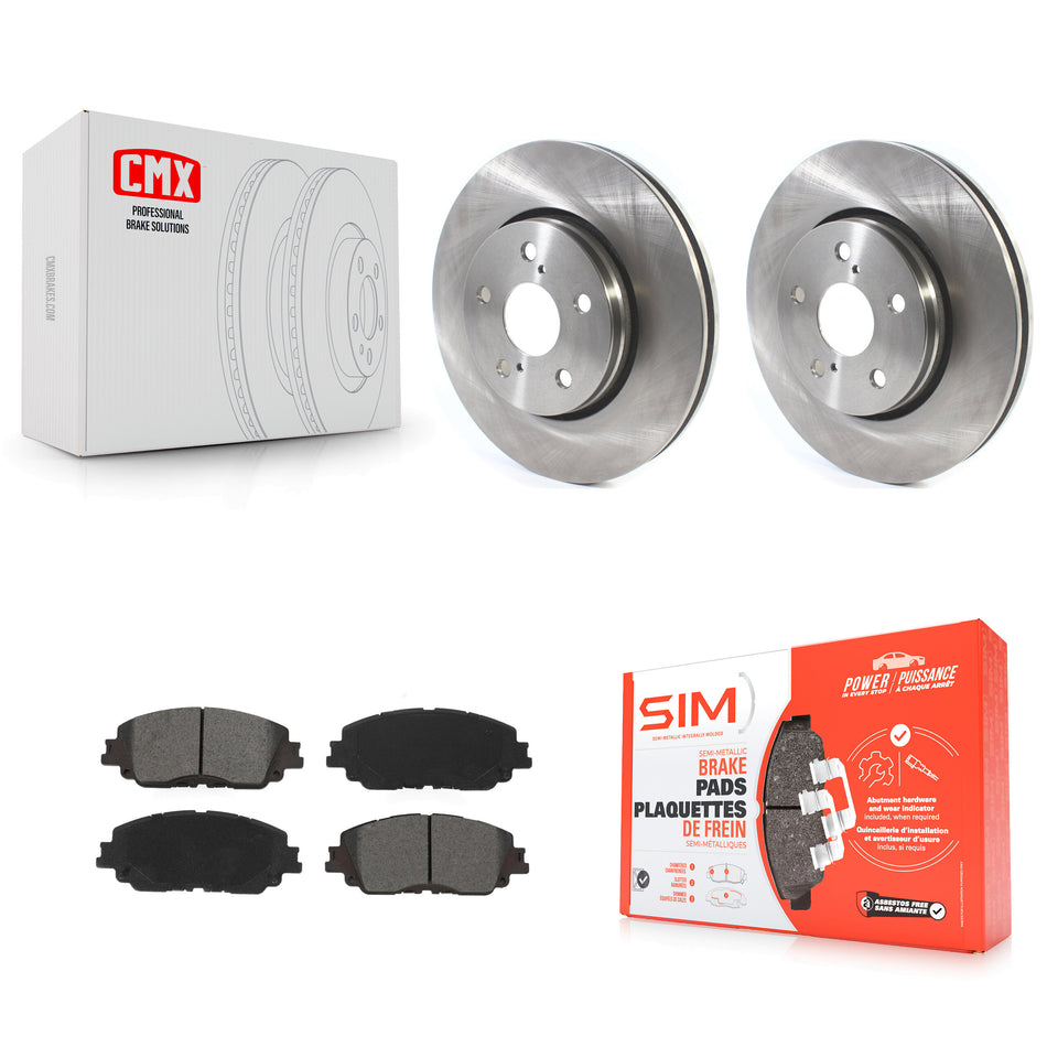 Front Brake Rotor Semi-Metallic Pad Kit For 19 Toyota C-HR Vehicles Manufactured In Japan K8S-103656