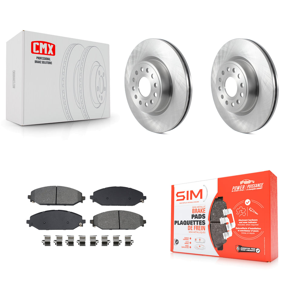 Front Disc Brake Rotors And Semi-Metallic Pads Kit For Ram 1500 K8S-103657