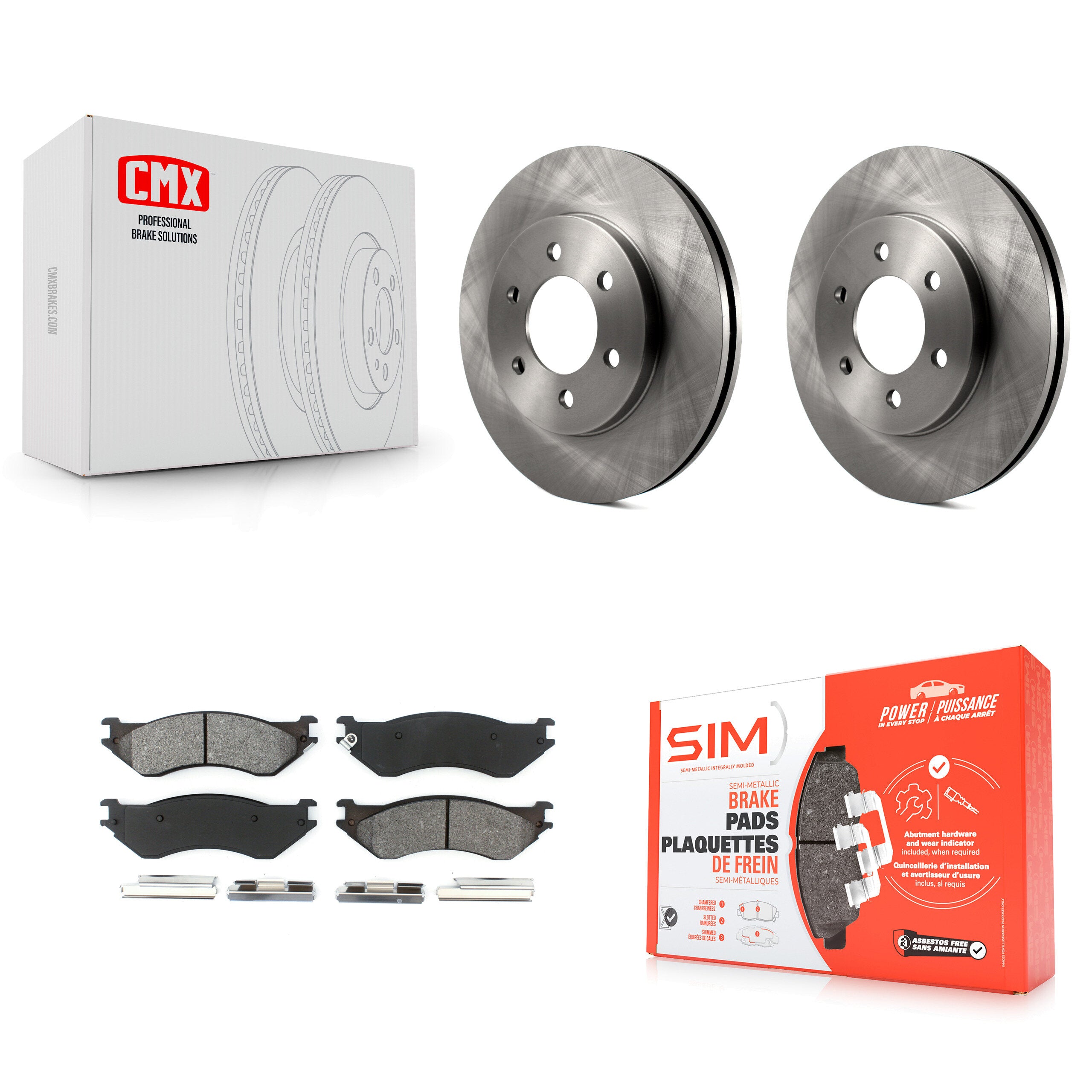 Front Disc Brake Rotor And Semi-Metallic Pad Kit For 2002 Lincoln Navigator From 03 19 02 K8S-103662
