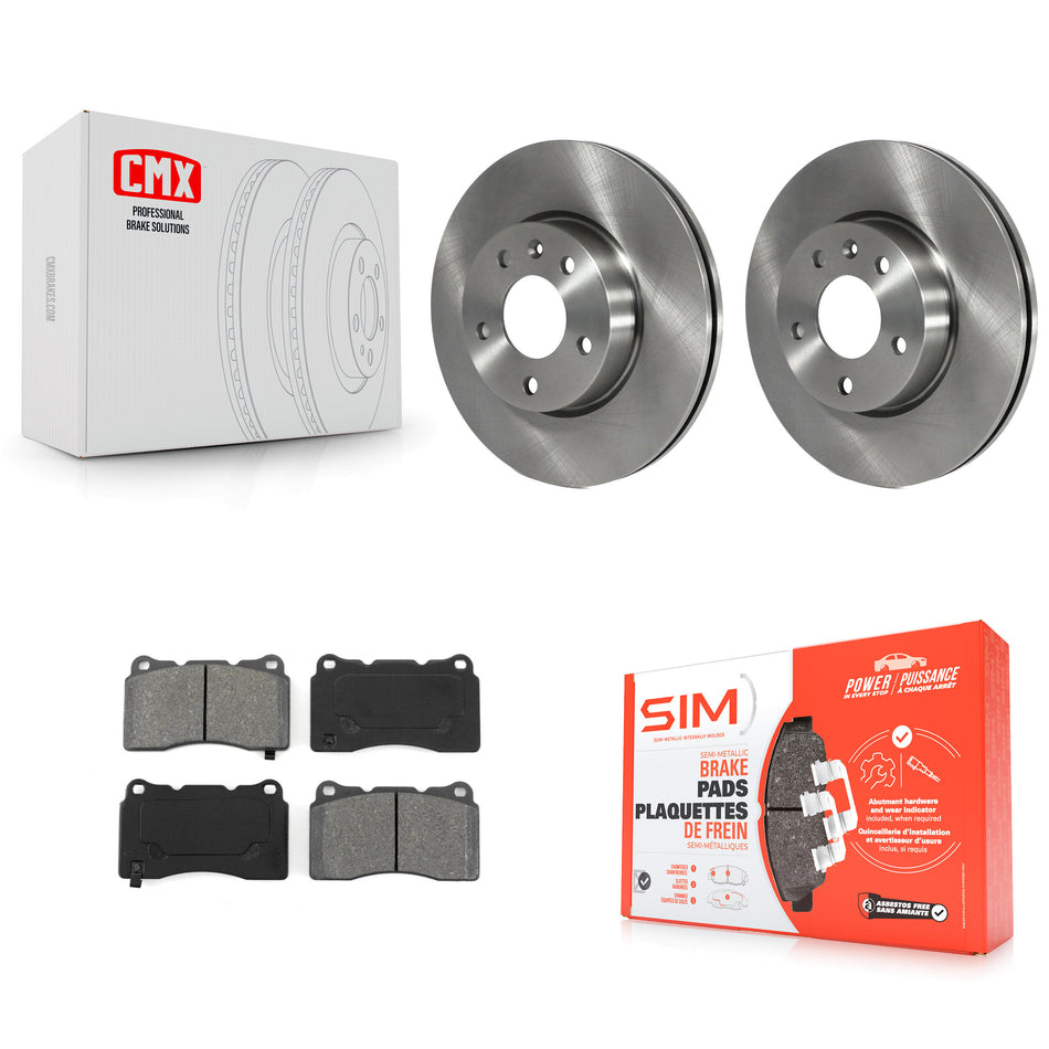 Front Disc Brake Rotors And Semi-Metallic Pads Kit For 2019 Cadillac ATS Base K8S-103664