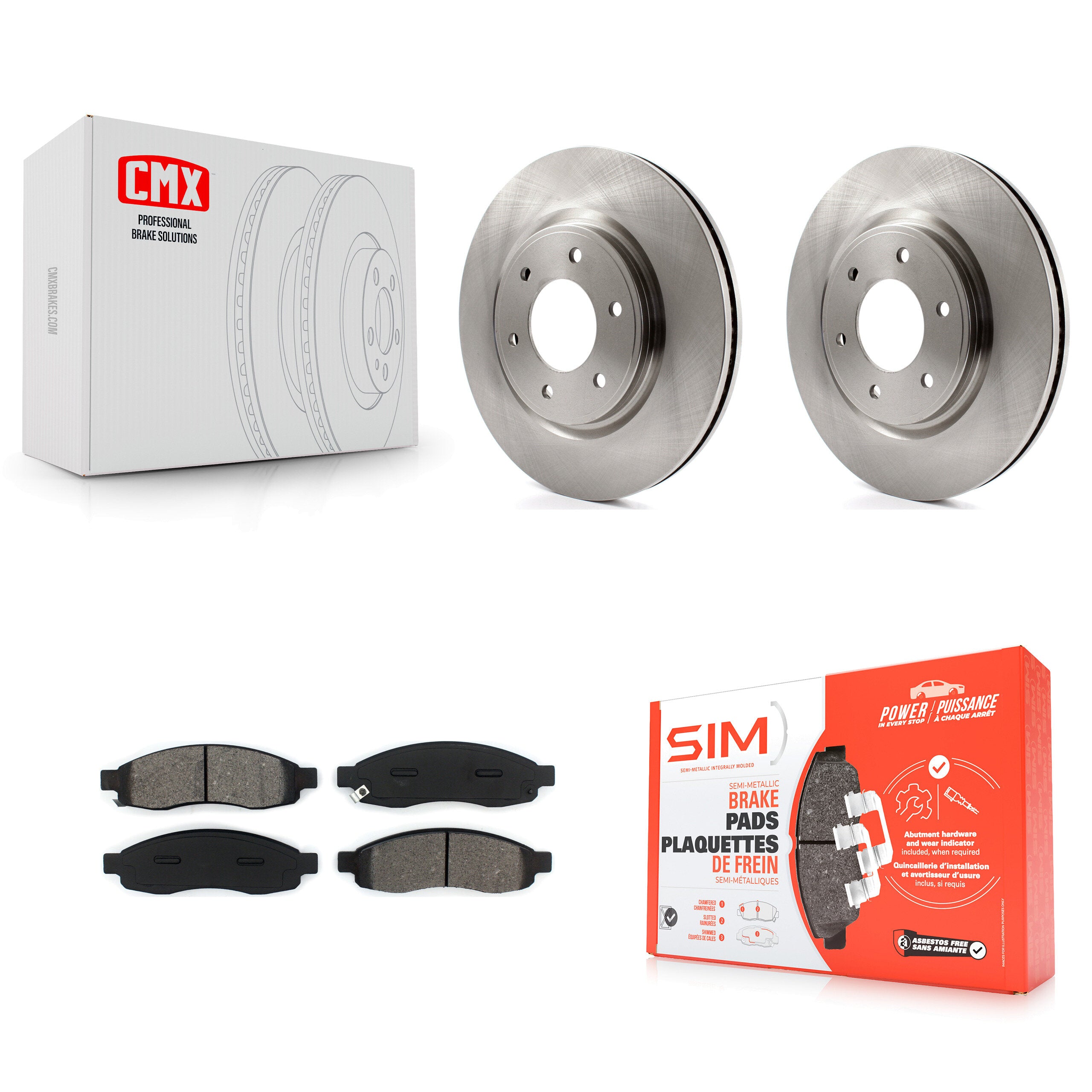 Front Disc Brake Rotors And Semi-Metallic Pads Kit For 2007 Nissan TITAN From 04 07 K8S-103665