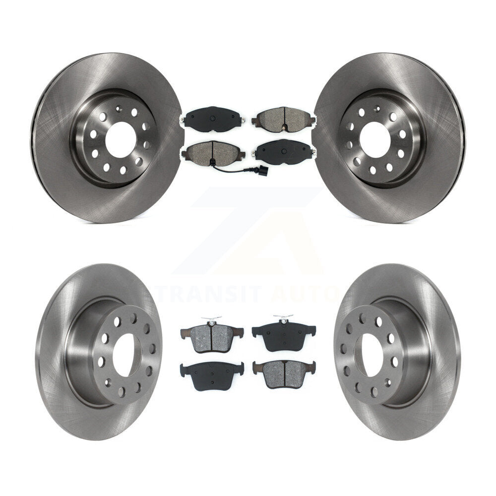 Front Rear Disc Brake Rotors And Semi-Metallic Pads Kit For 2022-2023 Volkswagen Taos FWD K8S-103682