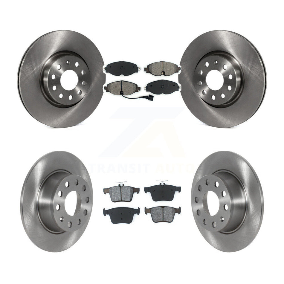 Front Rear Disc Brake Rotors And Semi-Metallic Pads Kit For 2022-2023 Volkswagen Taos FWD K8S-103682