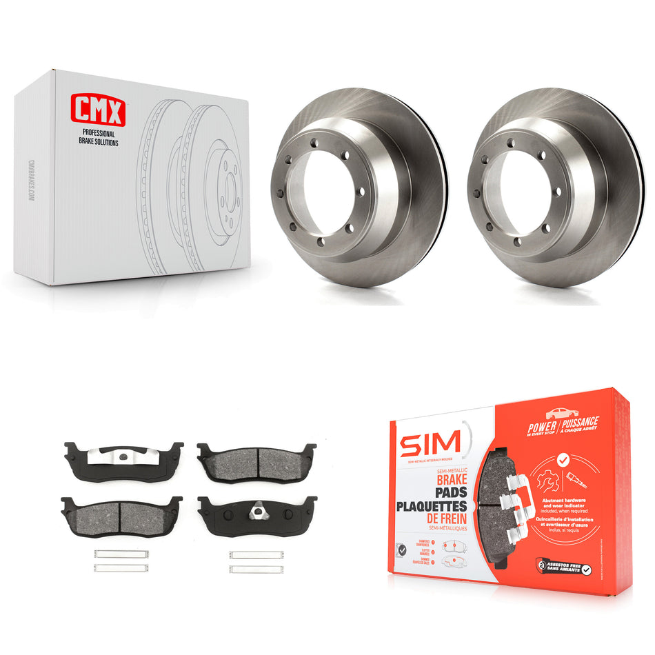 Rear Brake Rotor And Semi-Metallic Pad Kit For 2001-2003 Ford F-150 RWD With 8 Lug Wheels K8S-103693