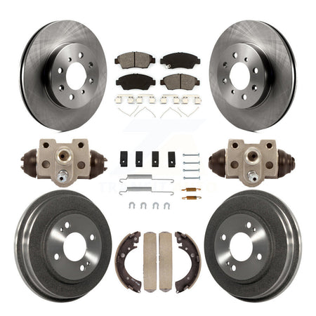 Front Rear Brake Rotor Semi-Metallic Pad Drum Kit (9Pc) For Honda Civic With 4 Lug Wheels K8S-103711
