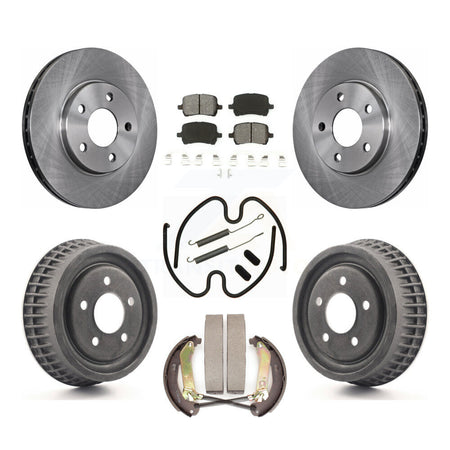 Front Rear Disc Brake Rotors Semi-Metallic Pads And Drum Kit (7Pc) For Chevrolet Malibu K8S-103725