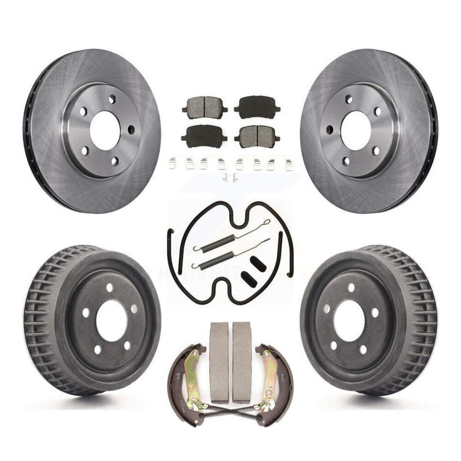 Front Rear Disc Brake Rotors Semi-Metallic Pads And Drum Kit (7Pc) For Chevrolet Malibu K8S-103725
