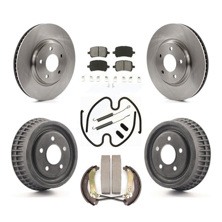 Front Rear Disc Brake Rotors Semi-Metallic Pads And Drum Kit (7Pc) For Chevrolet Malibu K8S-103726