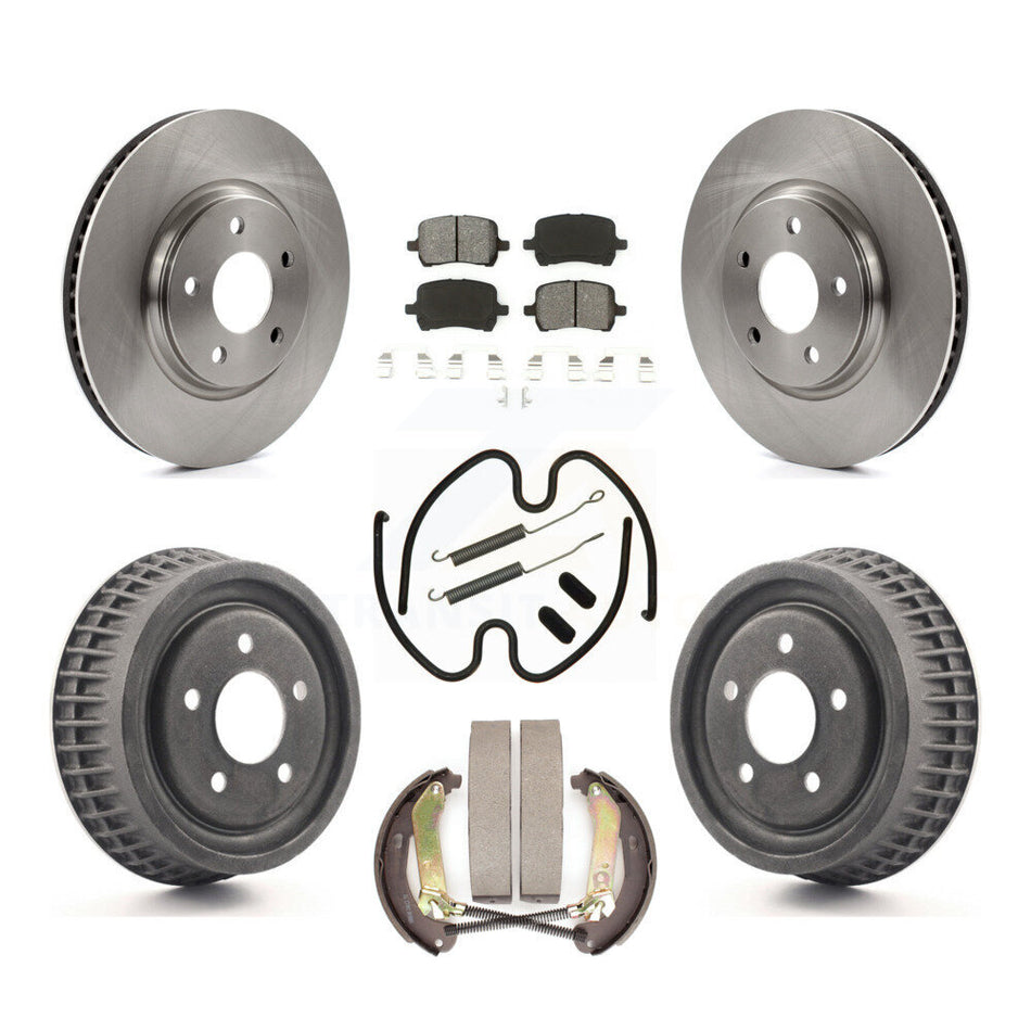 Front Rear Disc Brake Rotors Semi-Metallic Pads And Drum Kit (7Pc) For Chevrolet Malibu K8S-103726