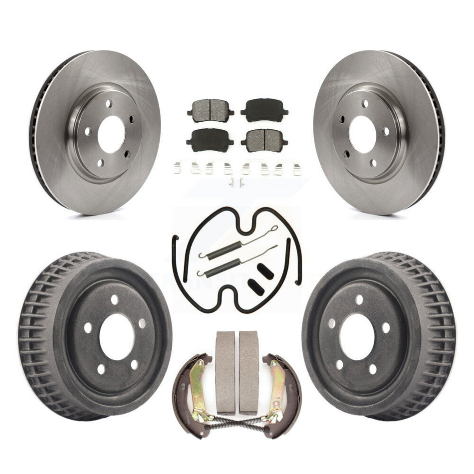 Front Rear Disc Brake Rotors Semi-Metallic Pads And Drum Kit (7Pc) For Chevrolet Malibu K8S-103726