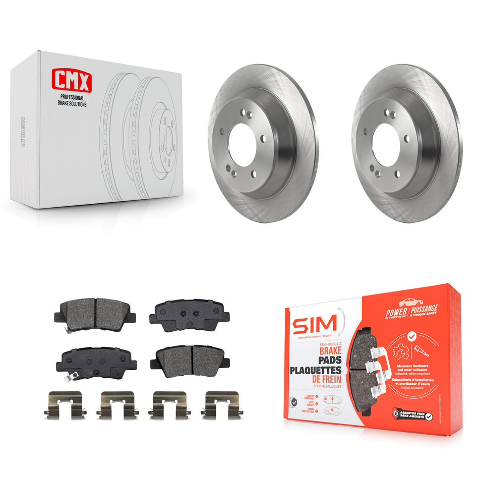 Rear Brake Rotor Semi-Metallic Pad Kit For 22-23 Hyundai Kona With Electric Parking K8S-103768