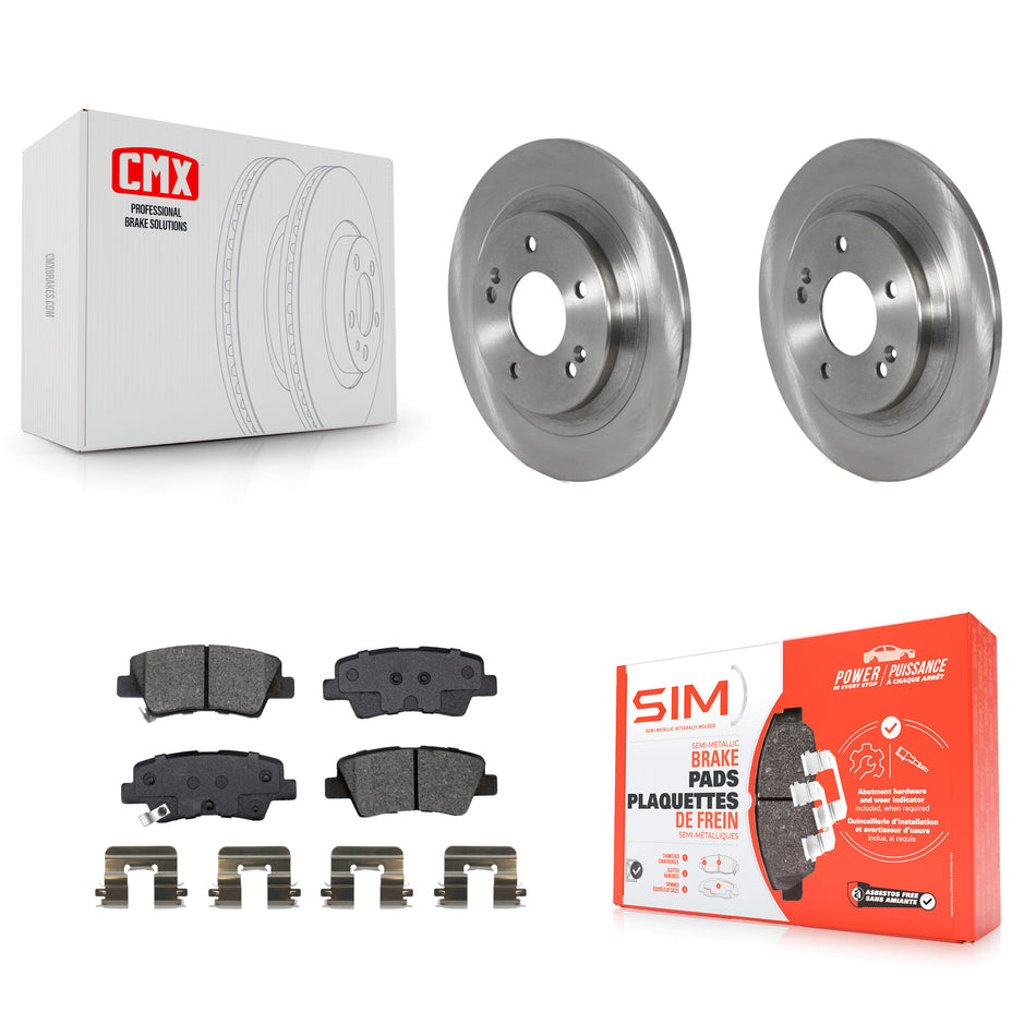 Rear Brake Rotor Semi-Metallic Pad Kit For 22-23 Hyundai Kona With Electric Parking K8S-103769