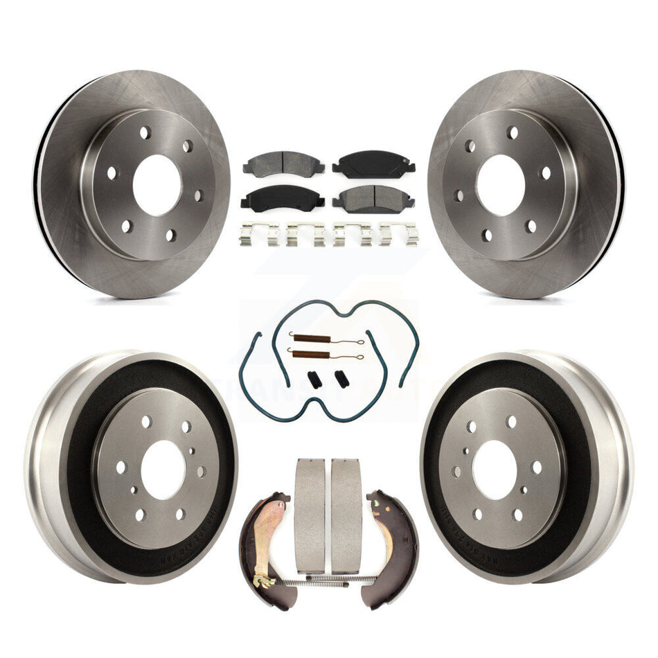 Front Rear Disc Brake Rotors Semi-Metallic Pads And Drum Kit (7Pc) For GMC Sierra 1500 K8S-103776