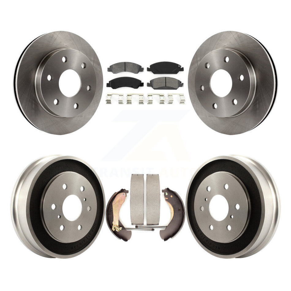 Front Rear Brake Rotor Semi-Metallic Pad Drum Kit For 07 GMC Sierra 1500 Disc rear brakes K8S-103777