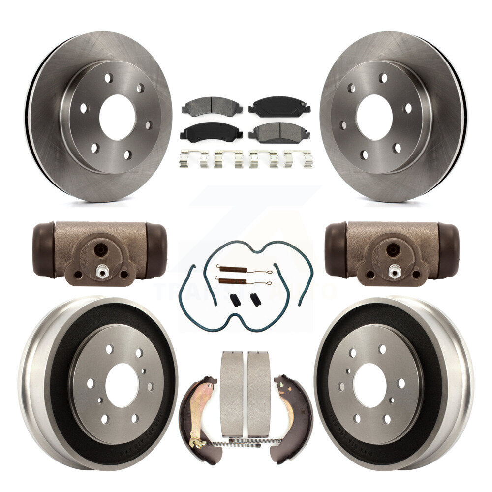 Front Rear Disc Brake Rotors Semi-Metallic Pads And Drum Kit (9Pc) For GMC Sierra 1500 K8S-103780