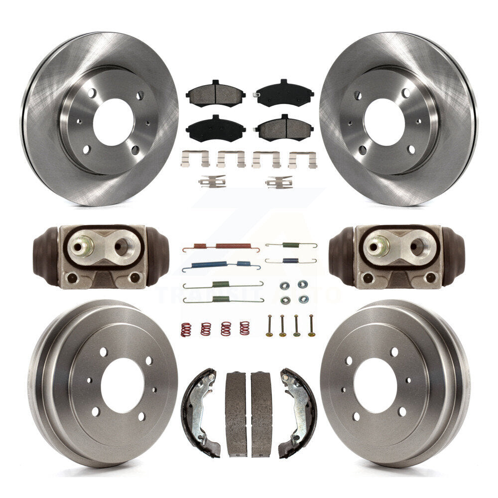 Front Rear Disc Brake Rotors Semi-Metallic Pads And Drum Kit (9Pc) For Hyundai Elantra K8S-103782