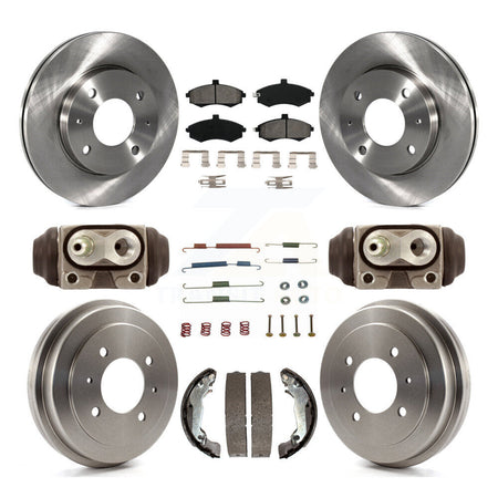 Front Rear Disc Brake Rotors Semi-Metallic Pads And Drum Kit (9Pc) For Hyundai Elantra K8S-103782