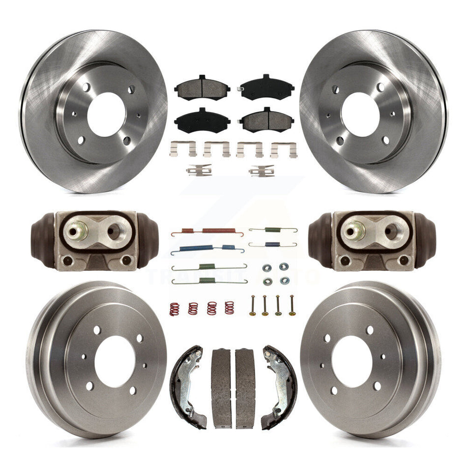 Front Rear Disc Brake Rotors Semi-Metallic Pads And Drum Kit (9Pc) For Hyundai Elantra K8S-103782