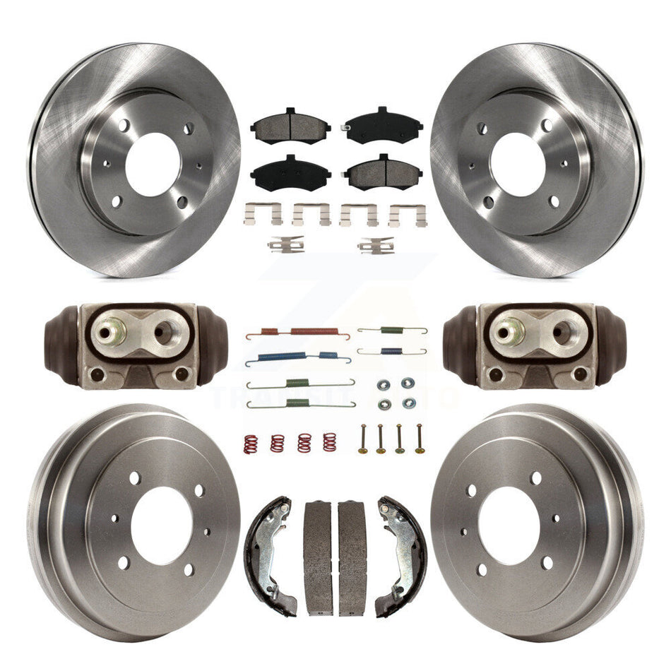 Front Rear Disc Brake Rotors Semi-Metallic Pads And Drum Kit (9Pc) For Hyundai Elantra K8S-103782