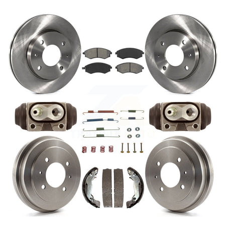 Front Rear Disc Brake Rotors Semi-Metallic Pads And Drum Kit (9Pc) For Hyundai Elantra K8S-103783