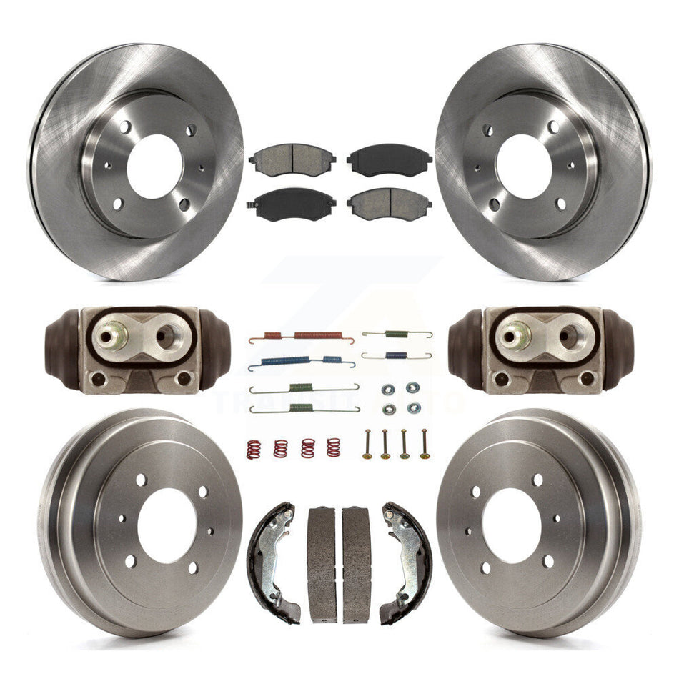 Front Rear Disc Brake Rotors Semi-Metallic Pads And Drum Kit (9Pc) For Hyundai Elantra K8S-103783