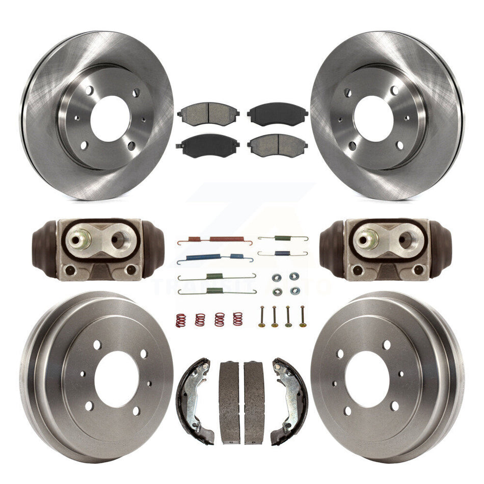Front Rear Disc Brake Rotors Semi-Metallic Pads And Drum Kit (9Pc) For Hyundai Elantra K8S-103783