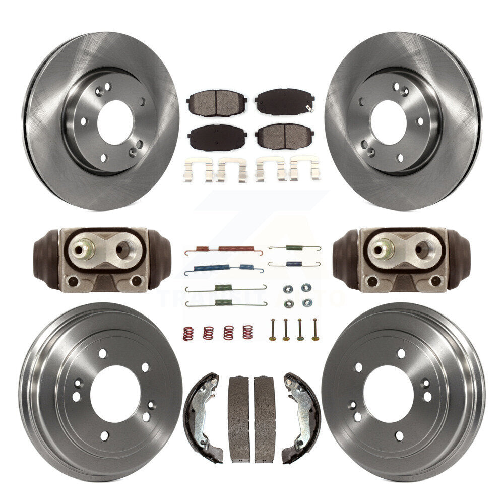 Front Rear Disc Brake Rotors Semi-Metallic Pads And Drum Kit (9Pc) For Hyundai Elantra K8S-103785