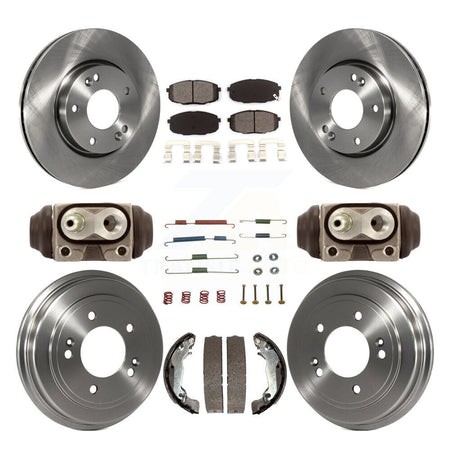 Front Rear Disc Brake Rotors Semi-Metallic Pads And Drum Kit (9Pc) For Hyundai Elantra K8S-103785