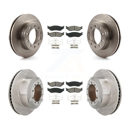 Front Rear Brake Rotors Semi-Metallic Pad Kit For Ford F-450 Super Duty F-550 CF500 CF600 K8S-103795