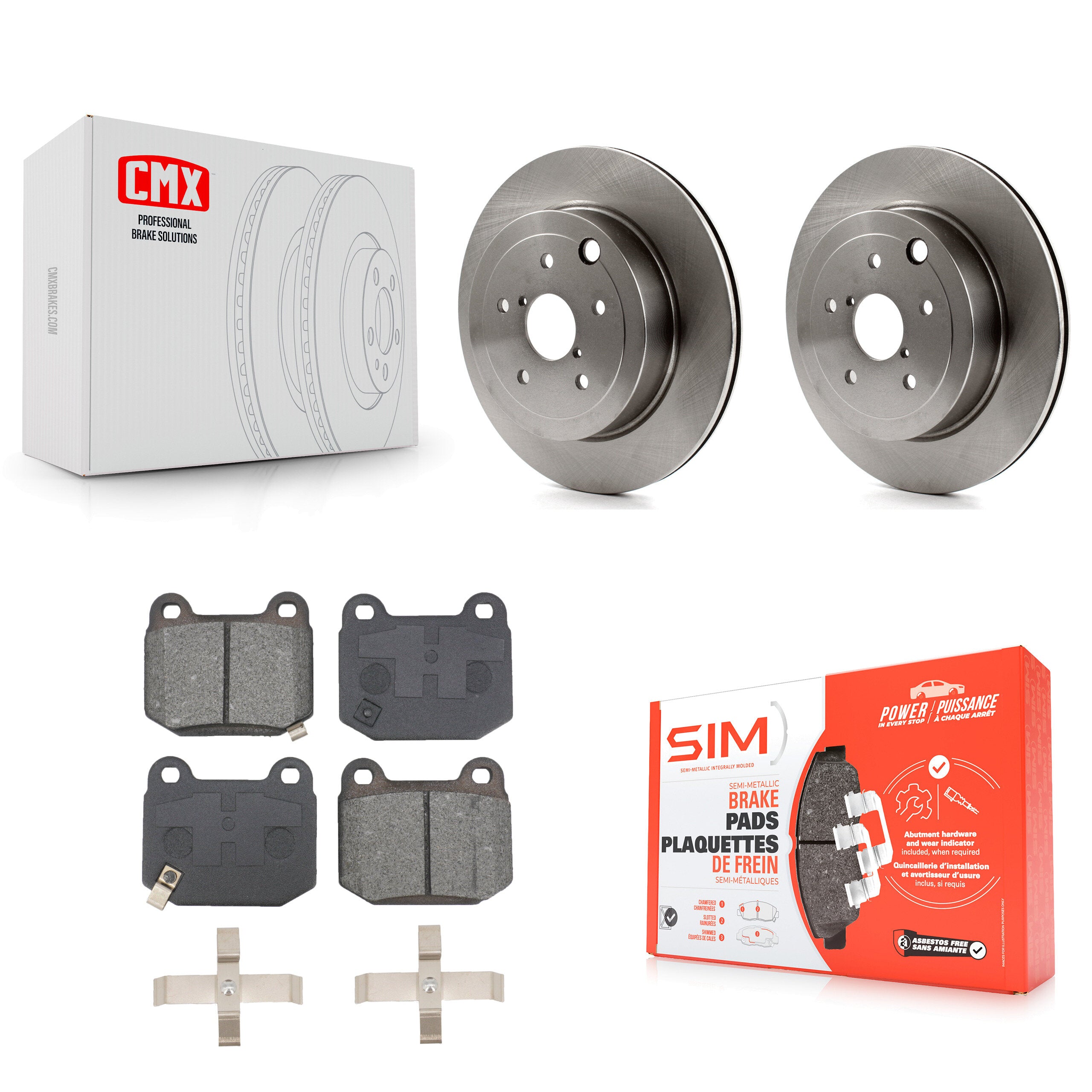 Rear Disc Brake Rotors And Semi-Metallic Pads Kit For Subaru Impreza WRX STI K8S-103804