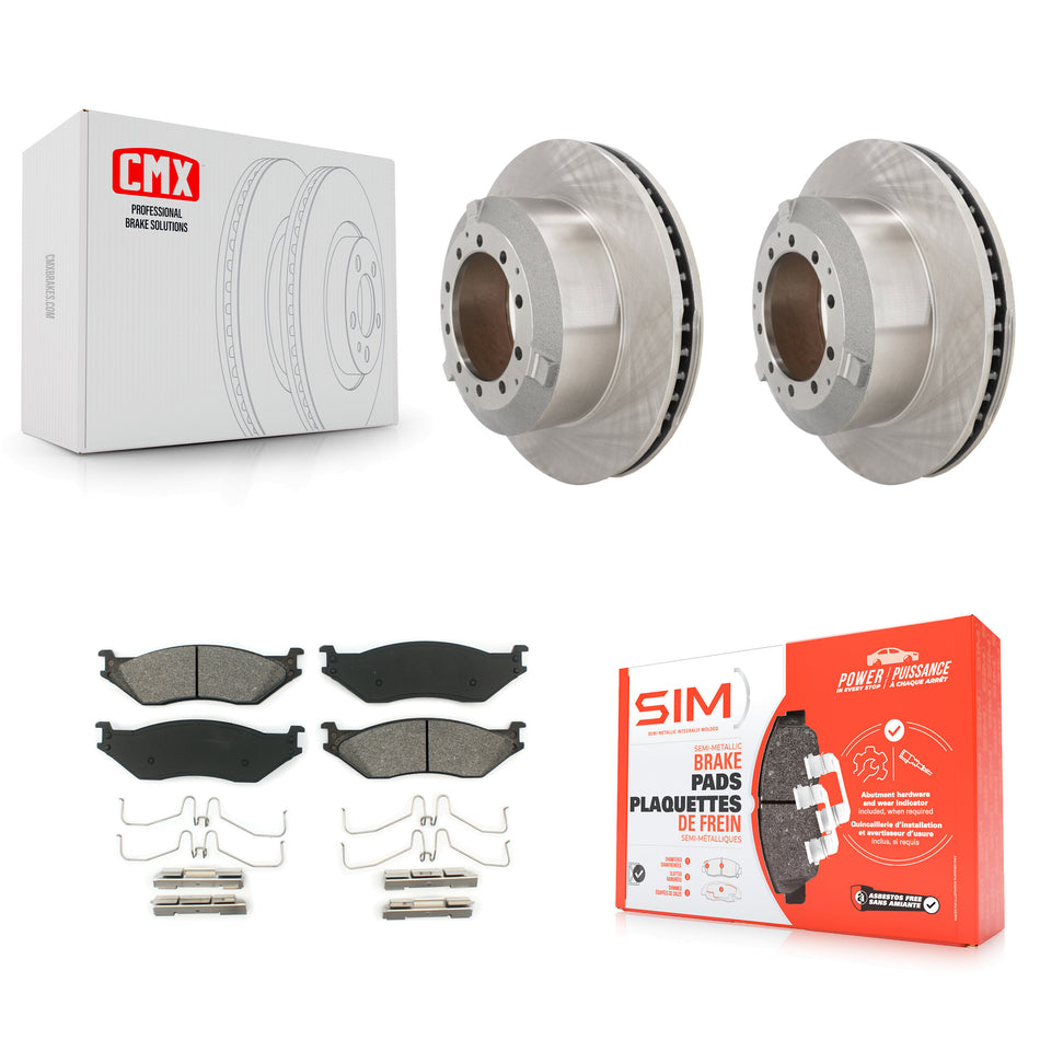 Rear Brake Rotor & Semi-Metallic Pad Kit For Ford F-450 Super Duty F-550 International IC K8S-103805