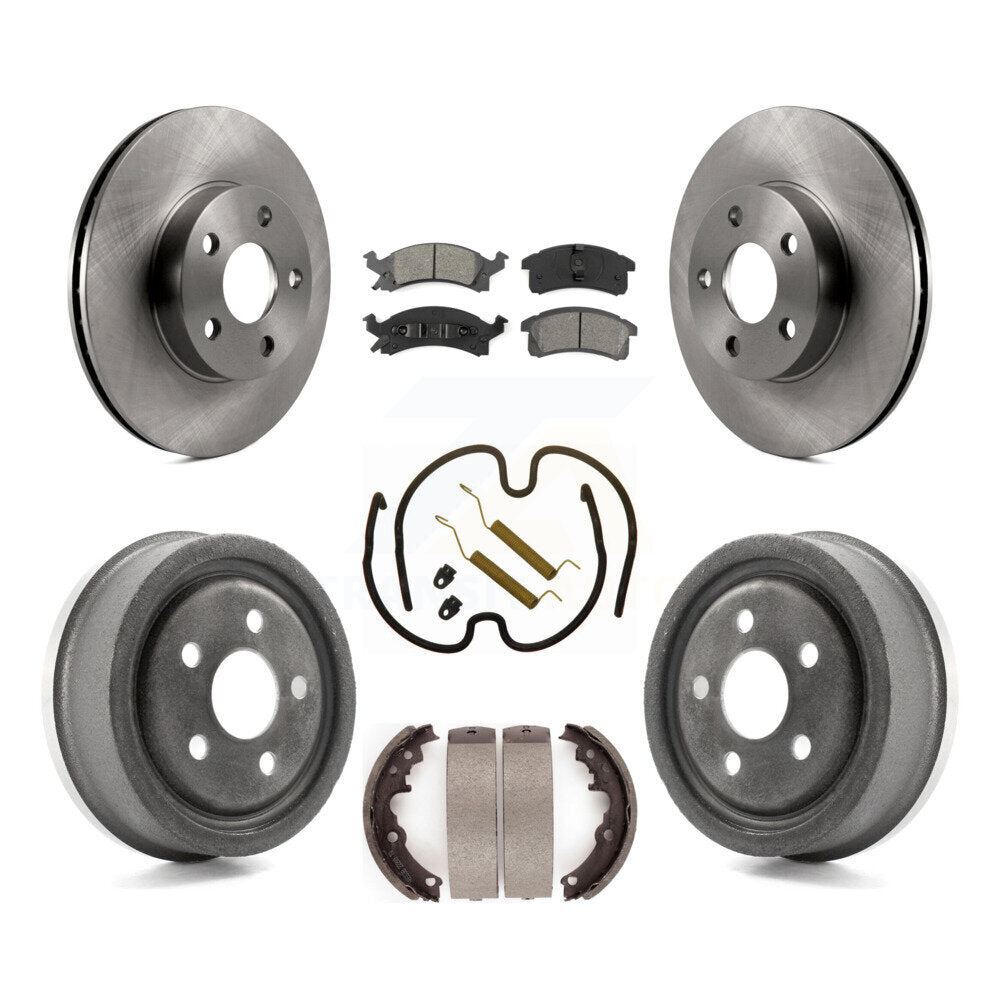 Front Rear Disc Brake Rotors Semi-Metallic Pads And Drum Kit (7Pc) For Pontiac Sunfire K8S-103808