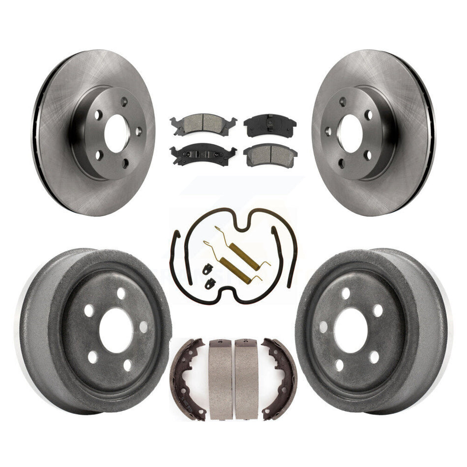 Front Rear Disc Brake Rotors Semi-Metallic Pads And Drum Kit (7Pc) For Pontiac Sunfire K8S-103808
