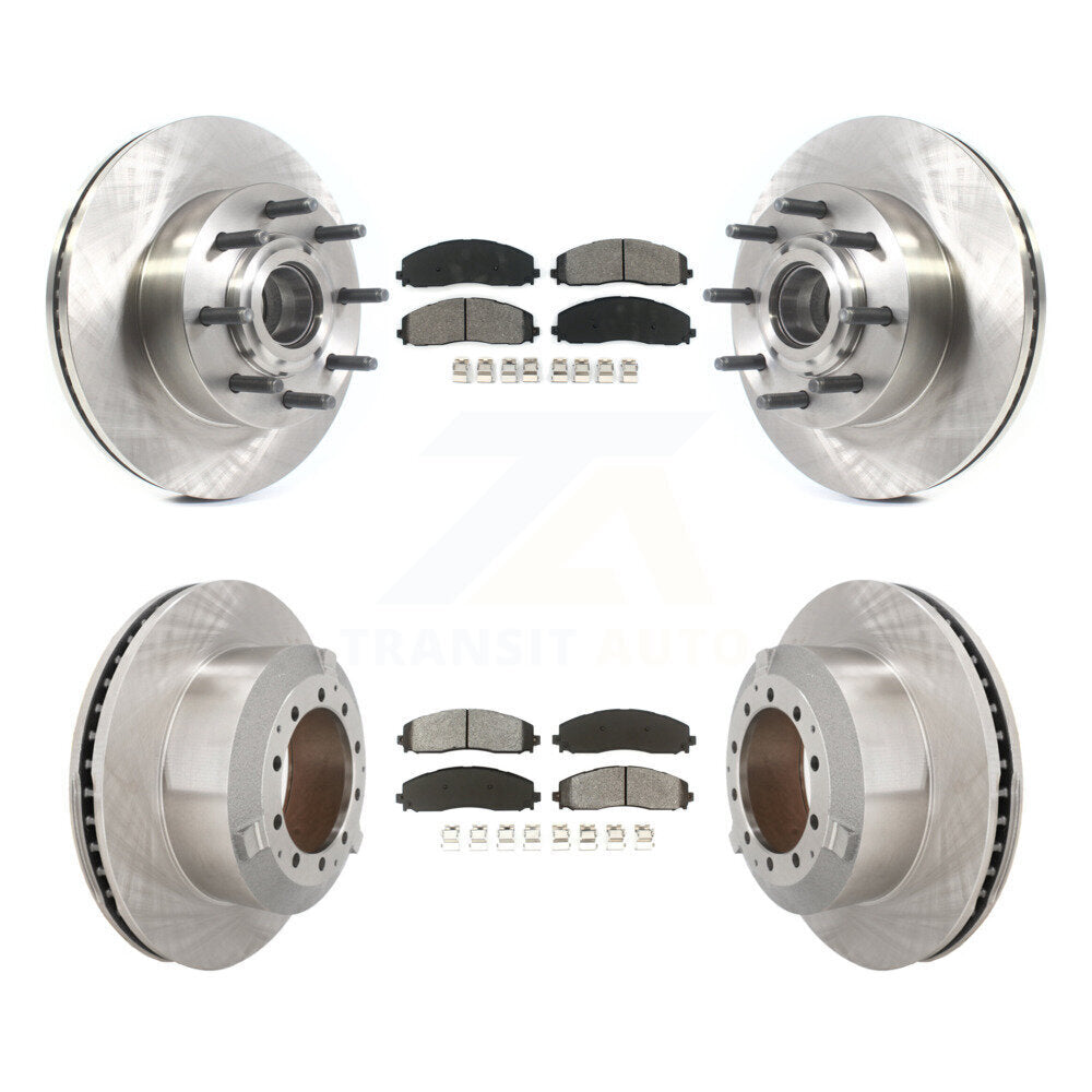 Front Rear Disc Brake Rotors And Semi-Metallic Pads Kit For Ford F-350 Super Duty K8S-103815