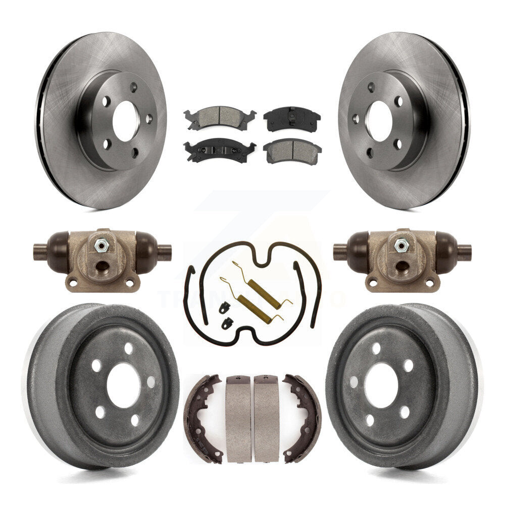 Front Rear Disc Brake Rotors Semi-Metallic Pads And Drum Kit (9Pc) For Pontiac Sunfire K8S-103822