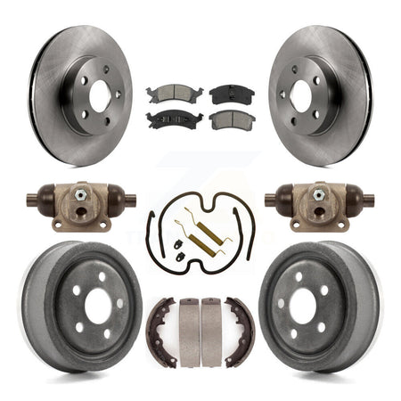Front Rear Disc Brake Rotors Semi-Metallic Pads And Drum Kit (9Pc) For Pontiac Sunfire K8S-103822