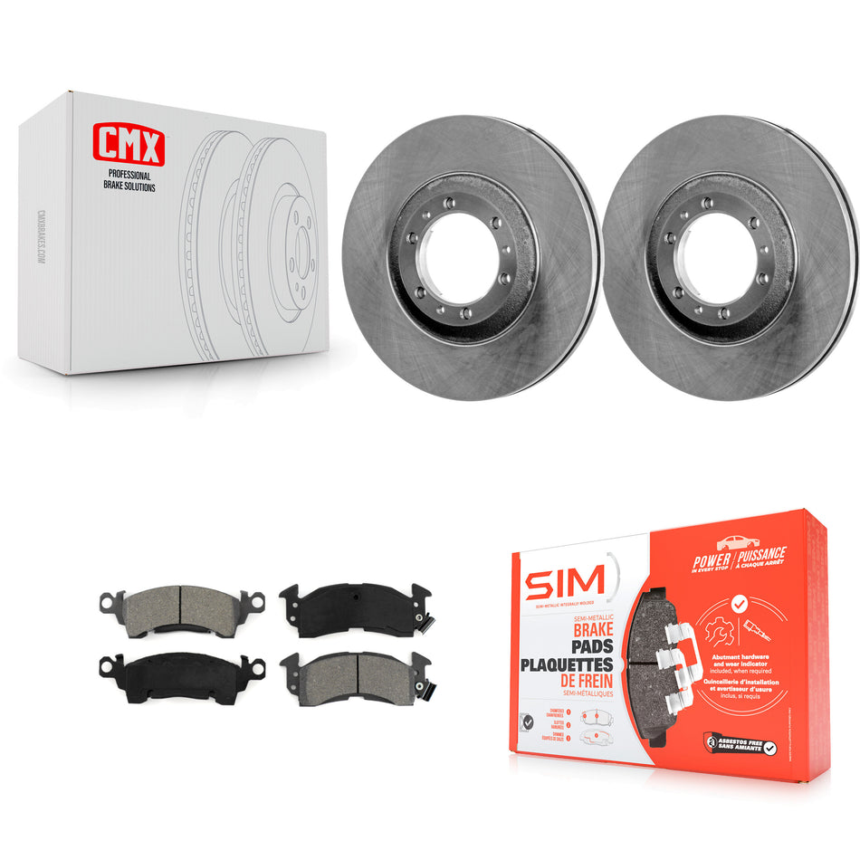 Front Brake Rotors & Semi-Metallic Pad Kit For 1992-1993 Cadillac Commercial Chassis 5.7L K8S-103825