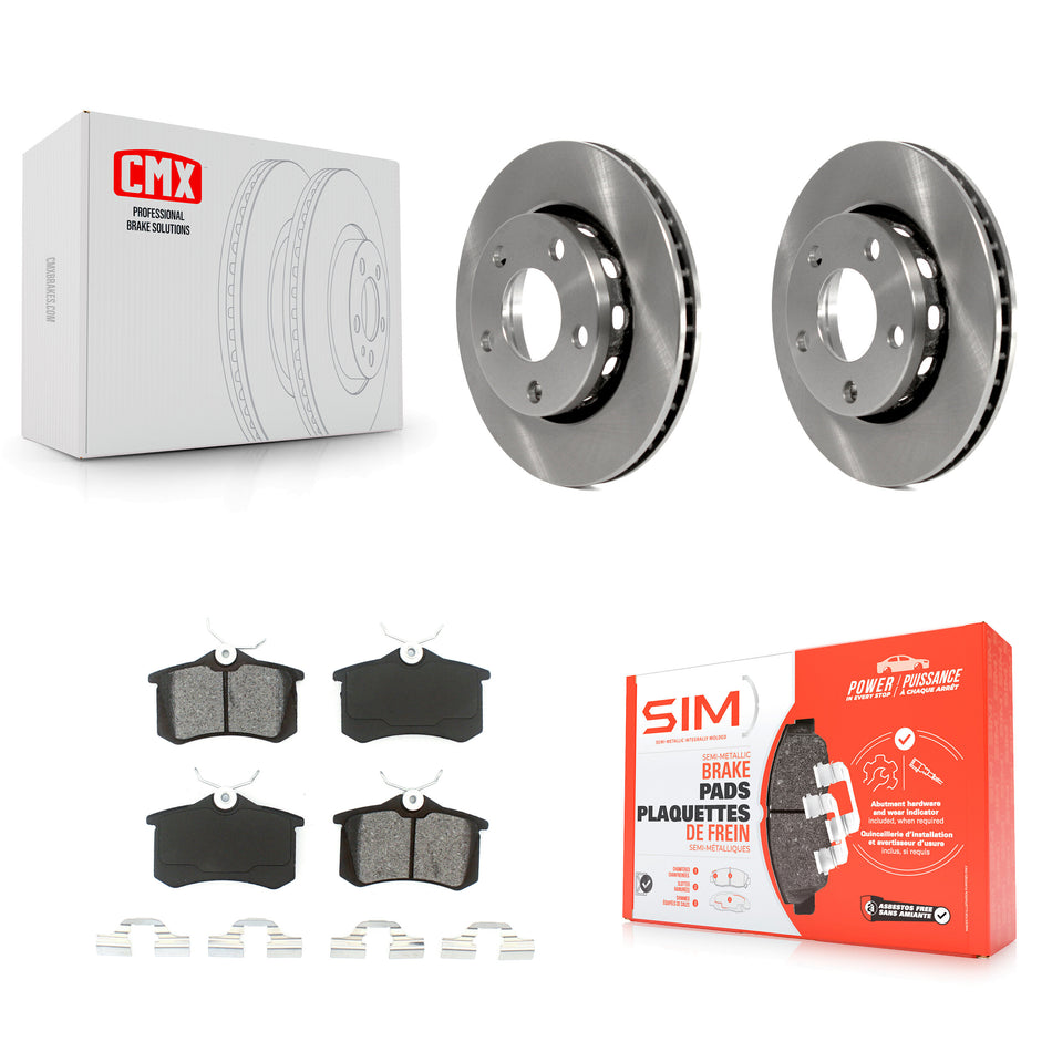 Rear Brake Rotors & Semi-Metallic Pad Kit For 2002 Audi S4 With 256mm Diameter Rotor K8S-103826