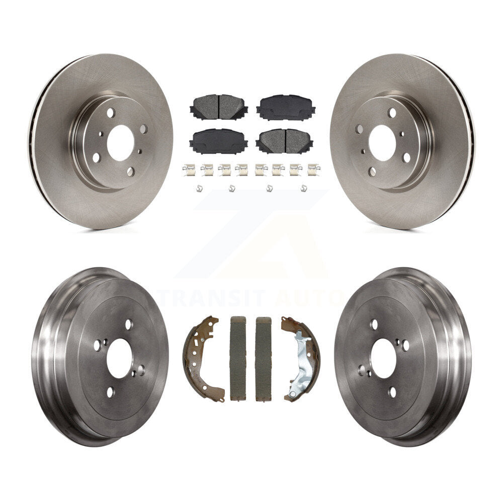 Front Rear Brake Rotor Semi-Metallic Pad Drum Kit For 15-18 Toyota Yaris Disc rear brakes K8S-103831