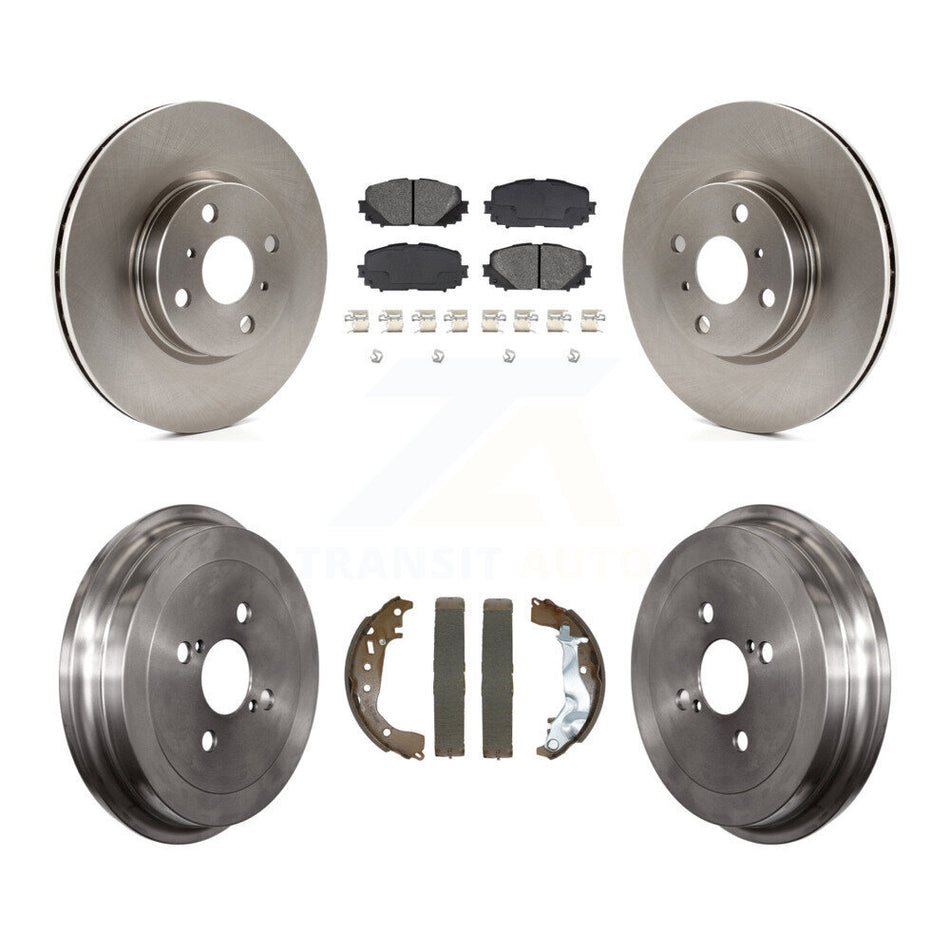 Front Rear Brake Rotor Semi-Metallic Pad Drum Kit For 15-18 Toyota Yaris Disc rear brakes K8S-103831