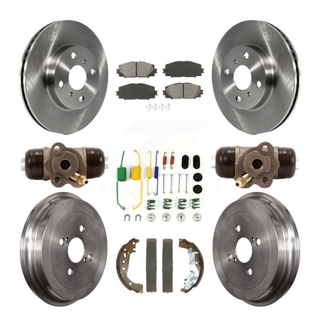 Front Rear Disc Brake Rotors Semi-Metallic Pads And Drum Kit (9Pc) For Toyota Yaris K8S-103832