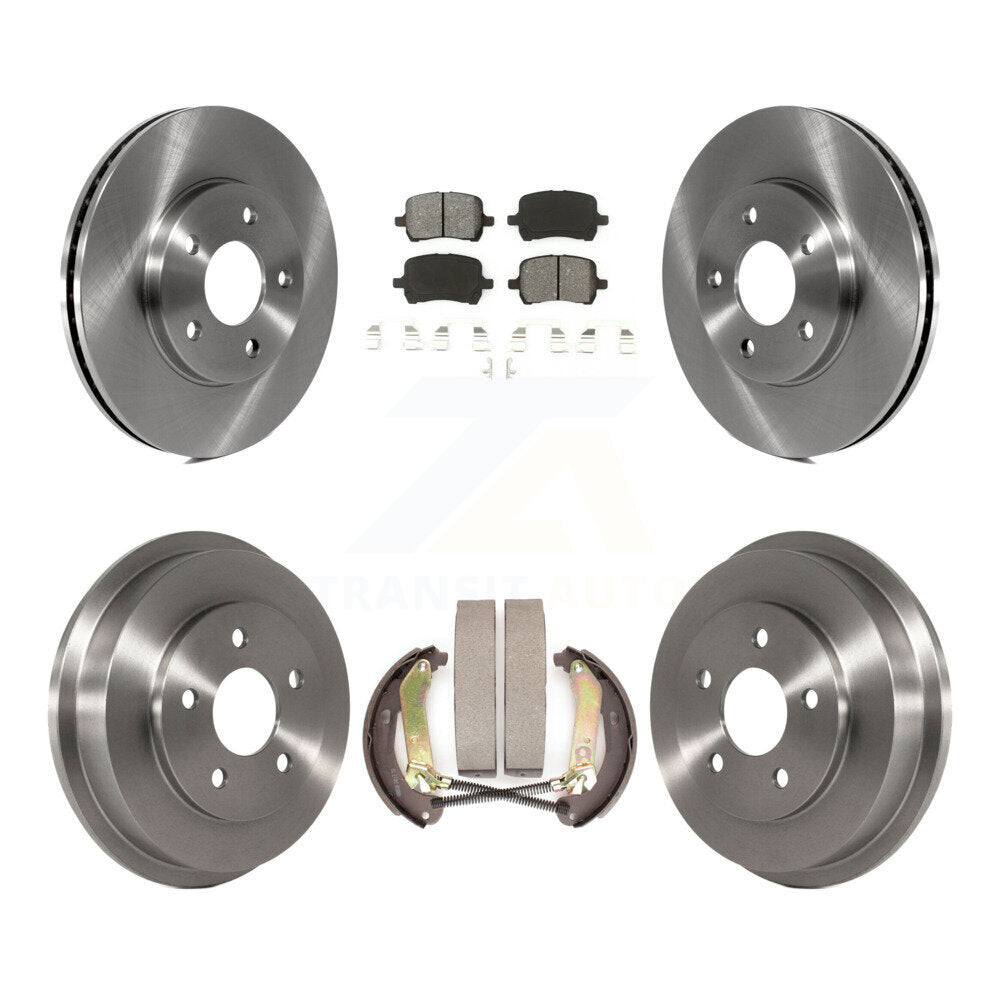 Front Rear Brake Rotors Semi-Metallic Pad & Drum Kit For 2009 Chevrolet HHR With 13-H7324 K8S-103835