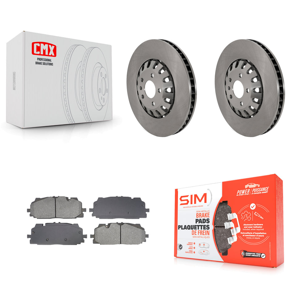 Front Disc Brake Rotors & Semi-Metallic Pad Kit For Audi Q7 Q8 A6 Quattro A7 Sportback A8 K8S-103837