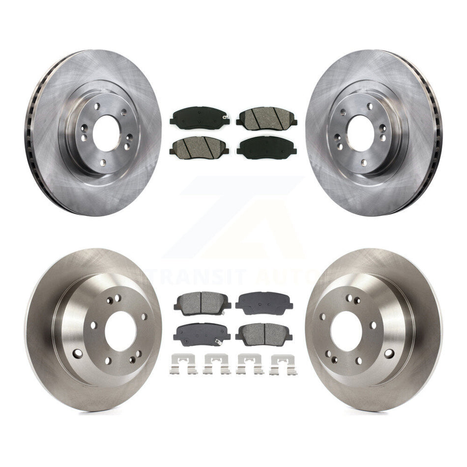 Front Rear Disc Brake Rotors Semi-Metallic Pad Kit For 2013-2016 Hyundai Santa Fe XL 3.3L K8S-103840